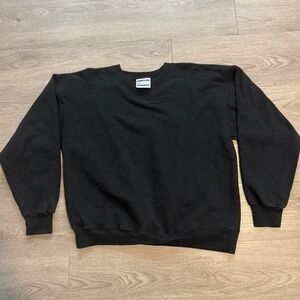 Vintage 90s Hanes Ultimate Cotton Blank Black Crewneck Sweatshirt Size Large